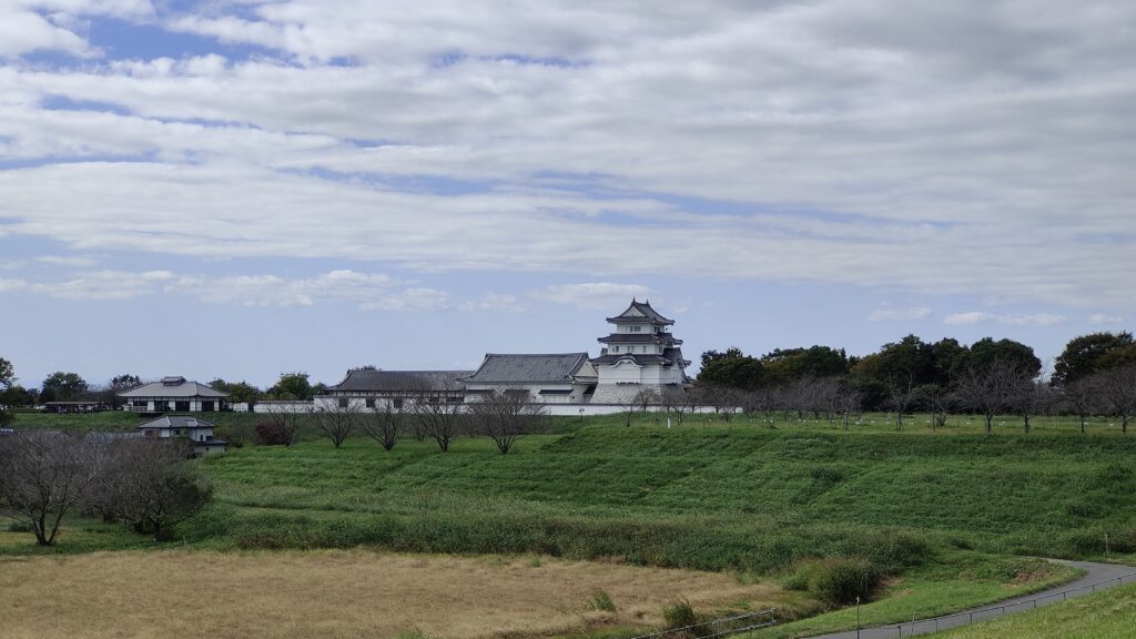 利根川沿いからみる関宿城