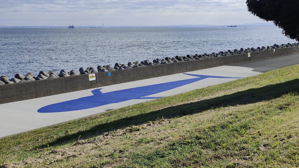 サイクリングロードから見た海獣の道