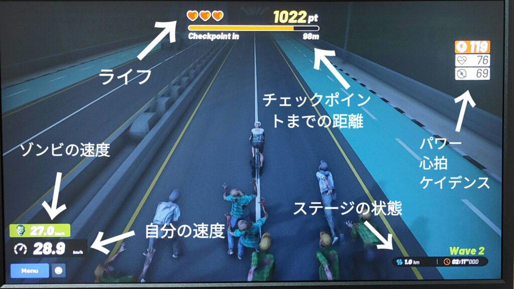 実際の走行画面の解説
