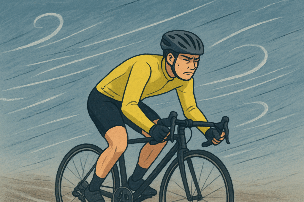 北風の向かい風は苦行です。